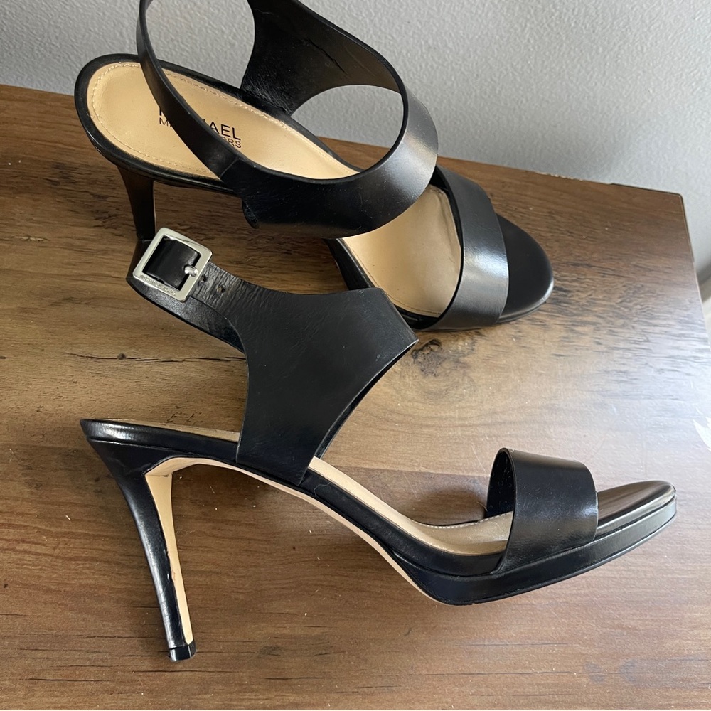 Michael Kors Black Leather Sandals